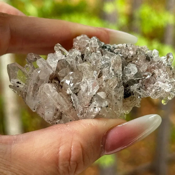 Colombian high-quality Lemurian Quartz Fuchsite inclusion Lemurian Cluster - Picture 6 of 6